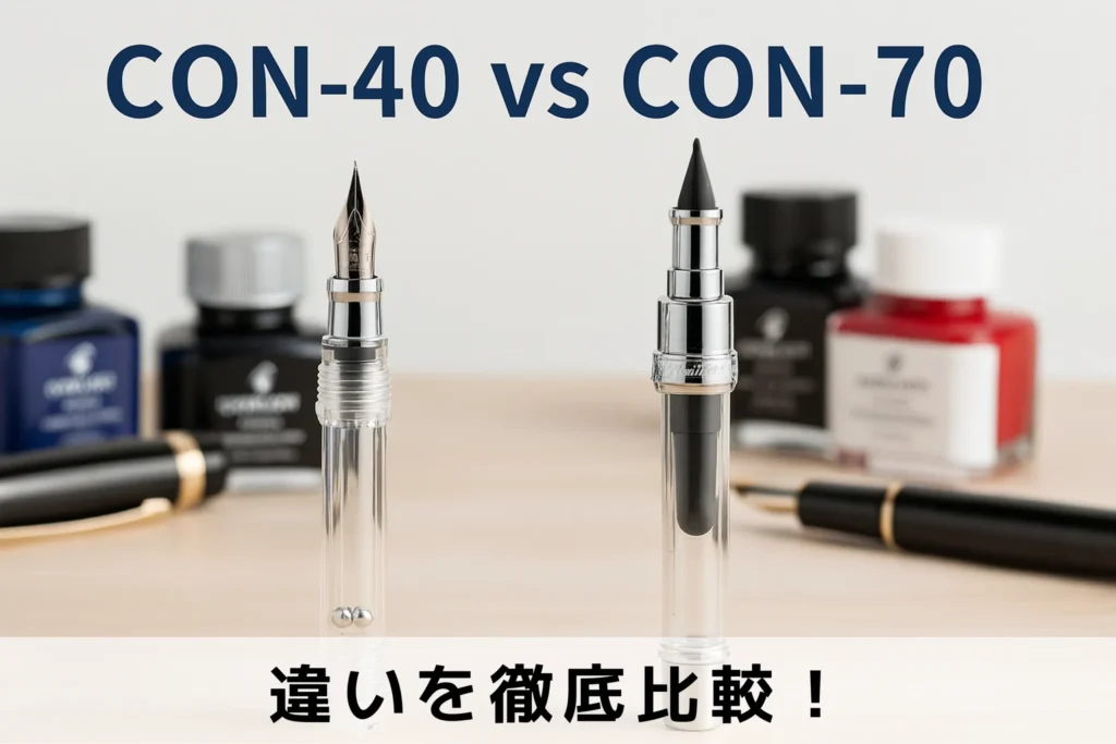 パイロットの万年筆コンバーターCON-40とCON-70の違いを徹底比較！どっちを選ぶべき？迷っている人必見
