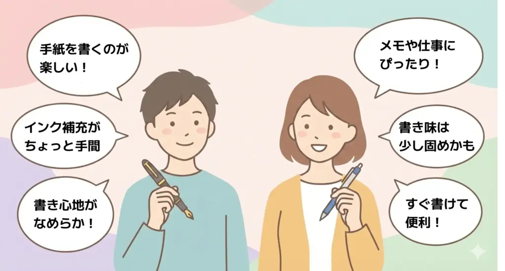 万年筆とボールペンのレビュー画像