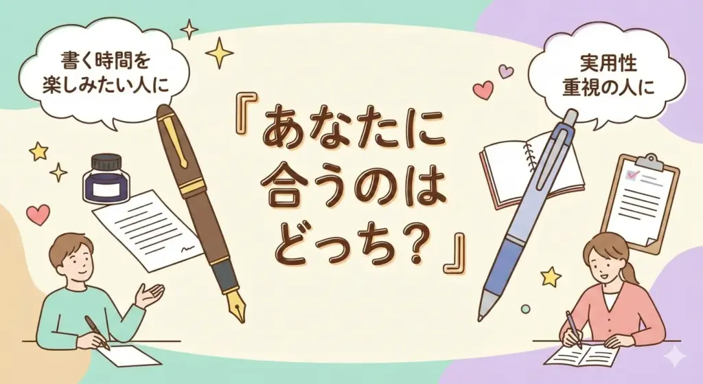 万年筆とボールペンのまとめ画像
