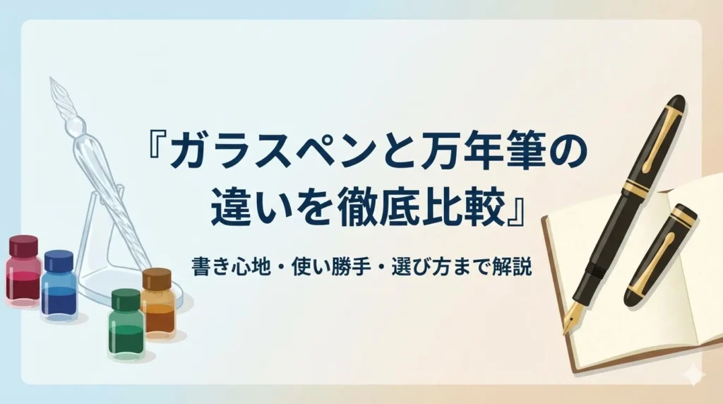 ガラスペンと万年筆の違いを徹底比較！書き心地・使い勝手・選び方まで解説