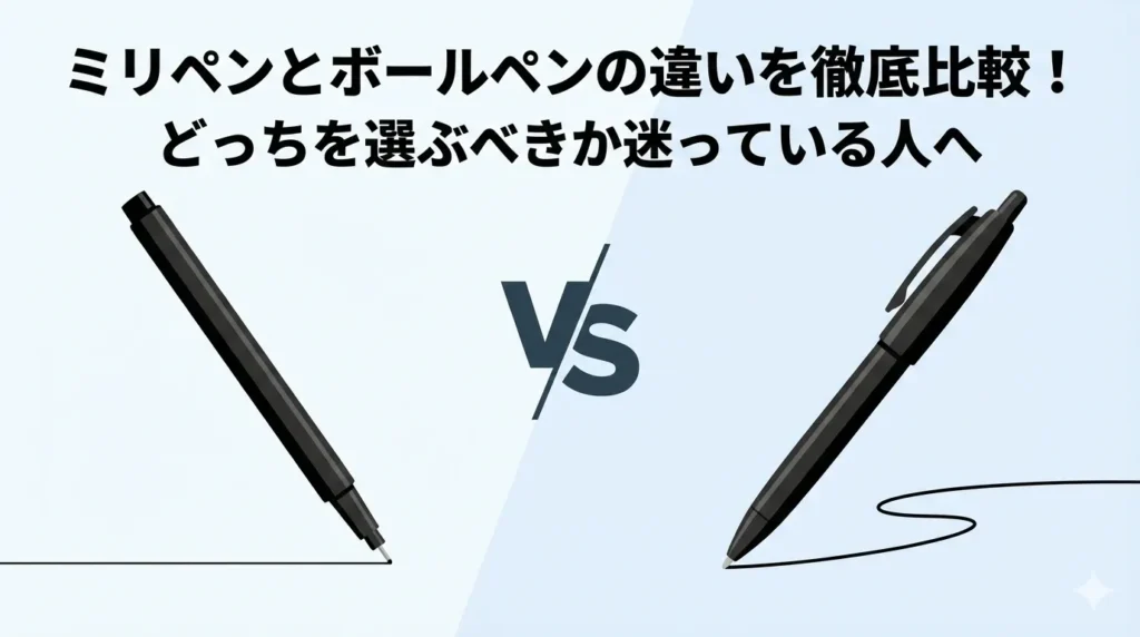 ミリペンとボールペンの違いを徹底比較！どっちを選ぶべきか迷っている人へ