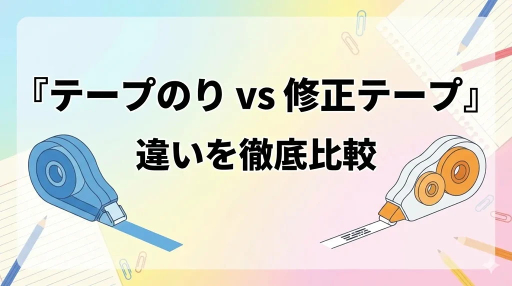 テープのりと修正テープの違いを徹底比較！用途・使いやすさ・選び方まで解説